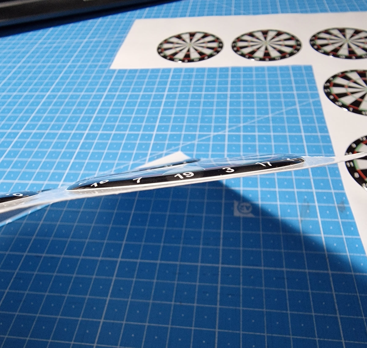 4x 3D-Nabendeckelaufkleber “DARTSCHEIBE" 60mm