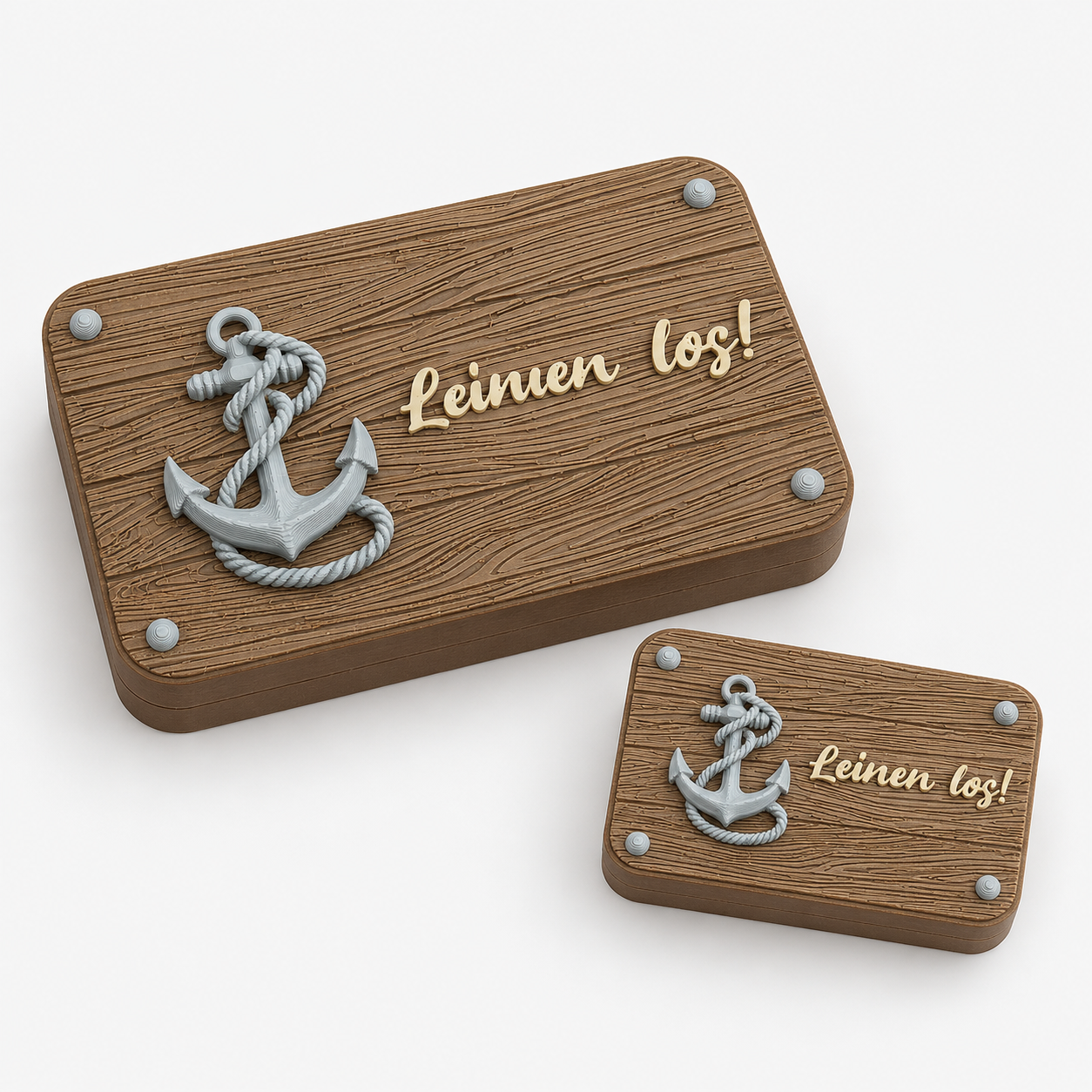 3D gedruckte Ankerbox „Leinen los!“, Geschenkbox, Gutscheinbox | ab 22,90€