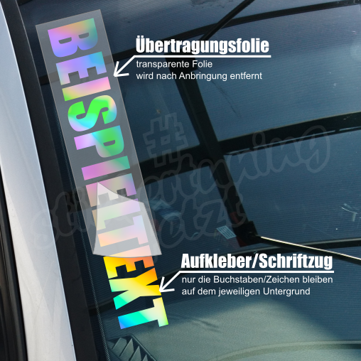 Aufkleber "HASHTAG-WUNSCHTEXT" | Effektfolie | einzeilig | ab 5,99€