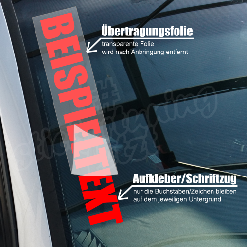 LKW Scheibenaufkleber Wunschtext | 60 bis 180cm | gerade | ab 9,99€