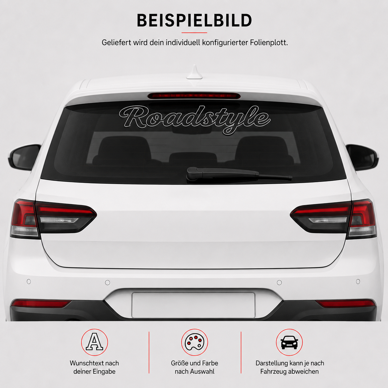 Scheibenaufkleber mit hohlem Wunschtext | 20 bis 100cm | Outline | ab 9,99€
