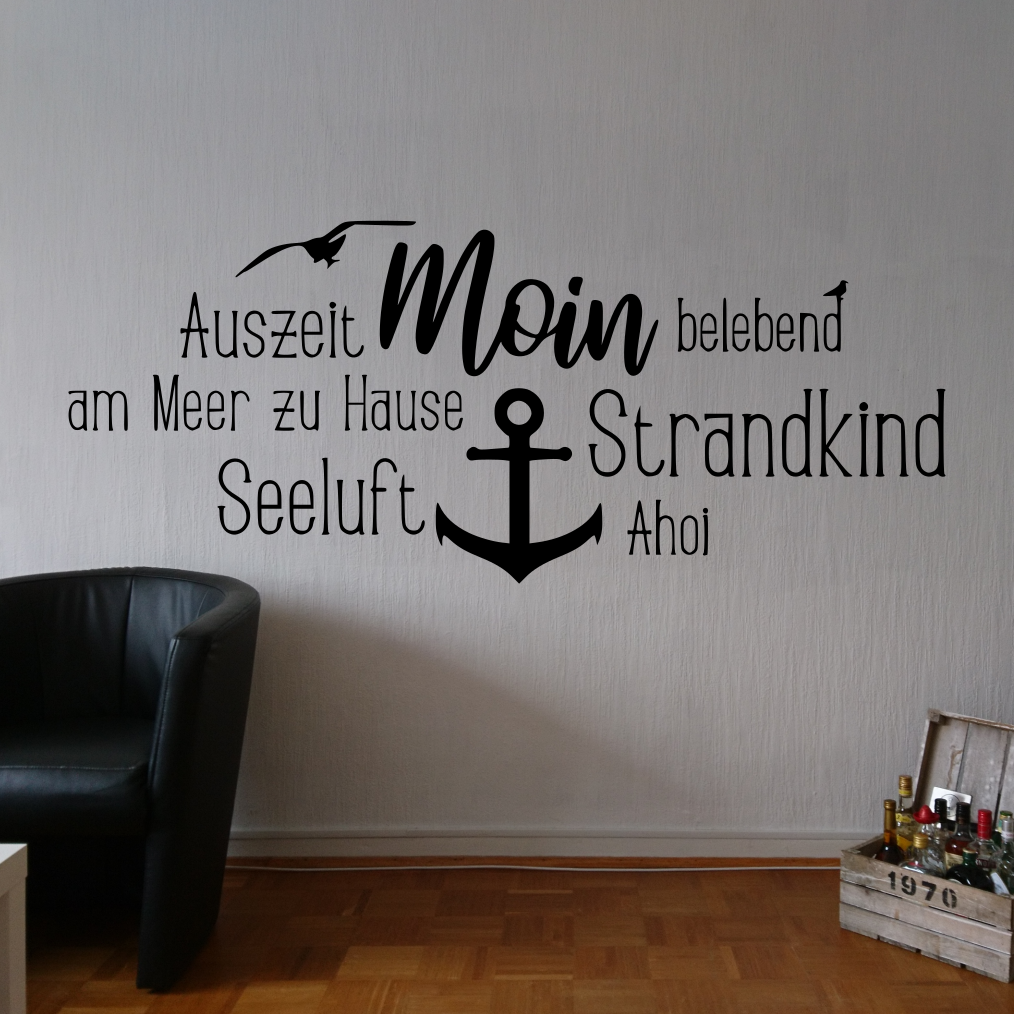 Wandtattoo "MOIN" Wortwolke | einfarbig | bis 60cm | ab 14,99€
