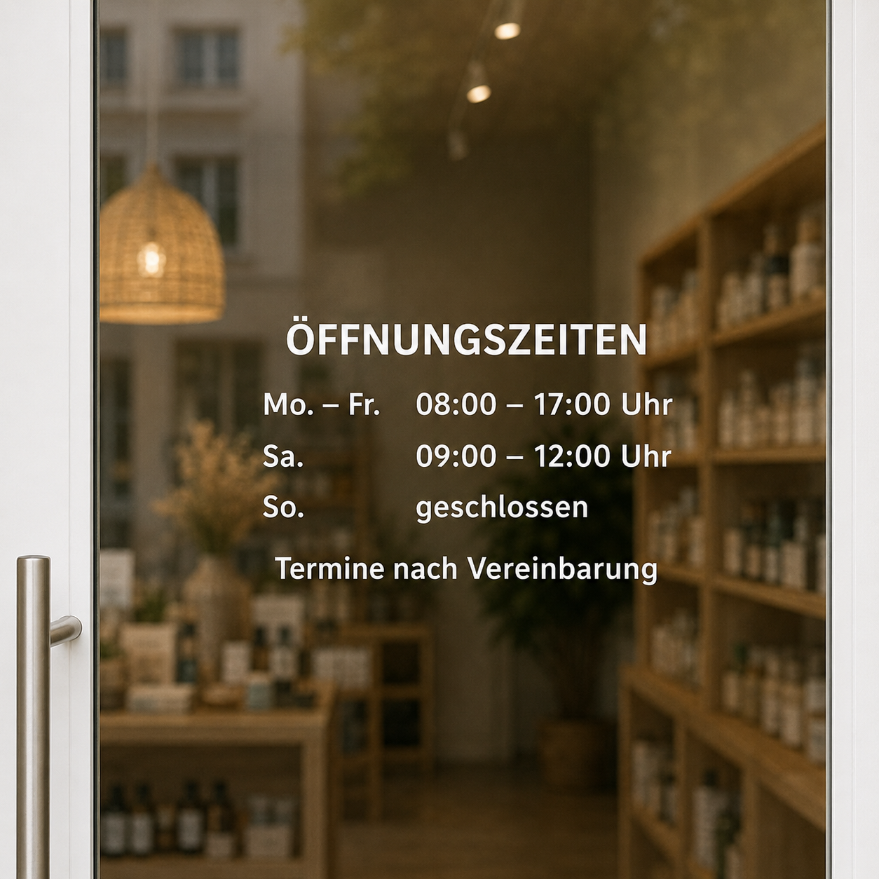 Öffnungszeiten-Aufkleber individuell | für Tür, Fenster & Schaufenster | ab 19,99€