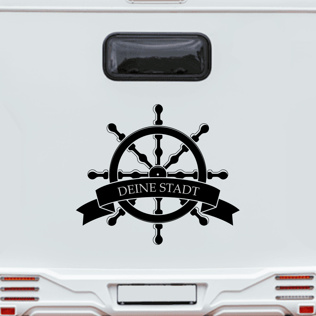 Aufkleber “STEUERRAD” maritimer Sticker für Boot, Wohnmobil & Auto | ab 19,99€