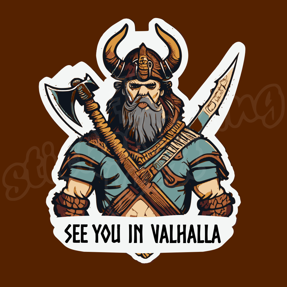 Aufkleber “SEE YOU IN VALHALLA” 8,5x10cm