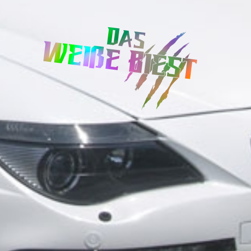 Aufkleber “WEISSES BIEST” | Effektfolie | ab 4,99€