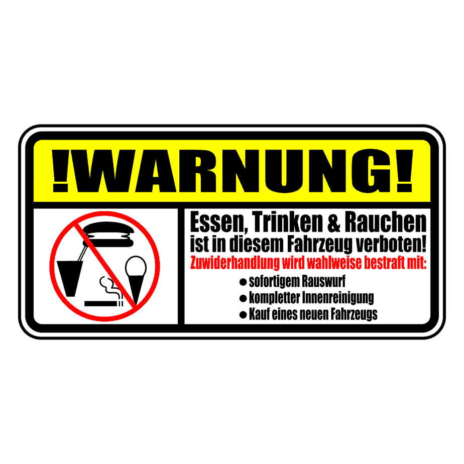 Aufkleber “WARNUNG! ESSEN VERBOTEN” 10x5cm