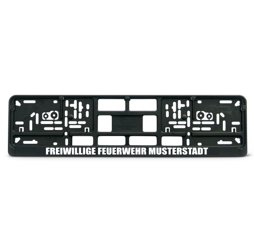 2x EU-Kennzeichenhalter "FREIWILLIGE FEUERWEHR" + Wunschort