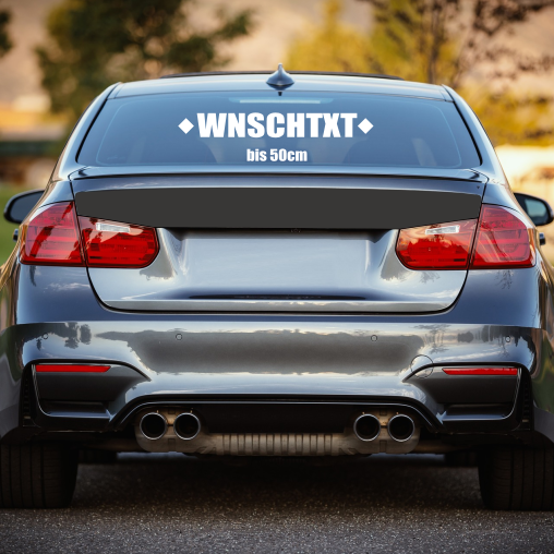 Heckscheibenaufkleber "WUNSCHTEXT" | bis 50cm | einzeilig | ohne Vokale