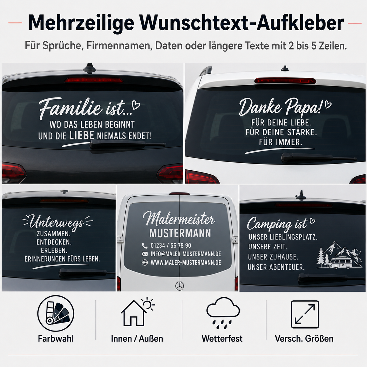 Mehrzeilige Wunschtextaufkleber