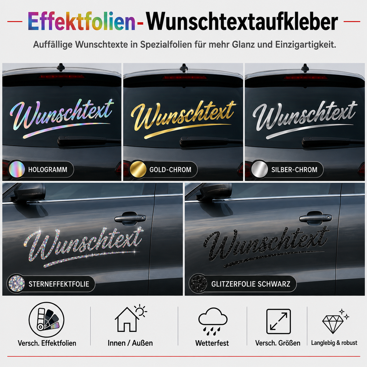 Effektfolien-Wunschtextaufkleber