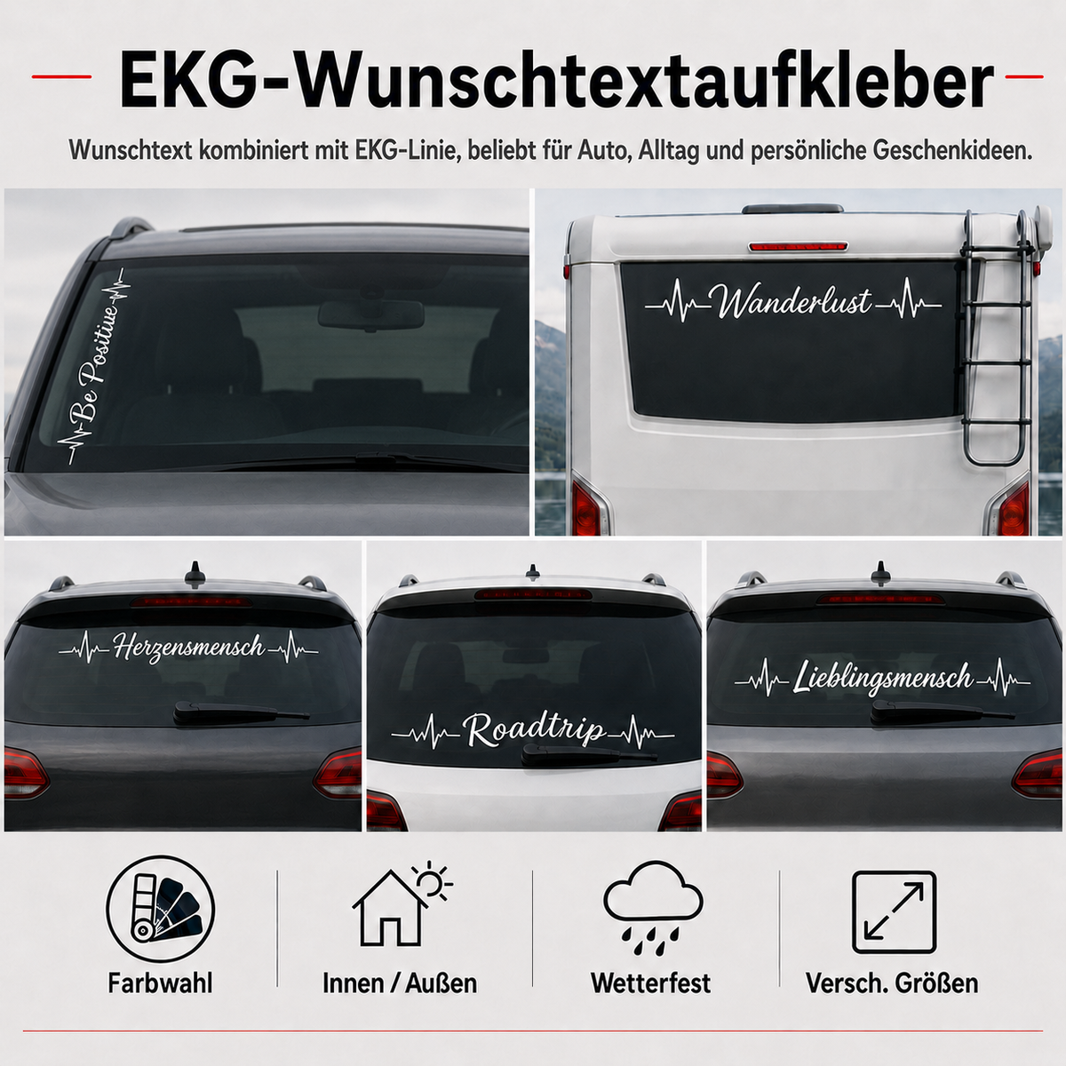 EKG-Wunschtextaufkleber