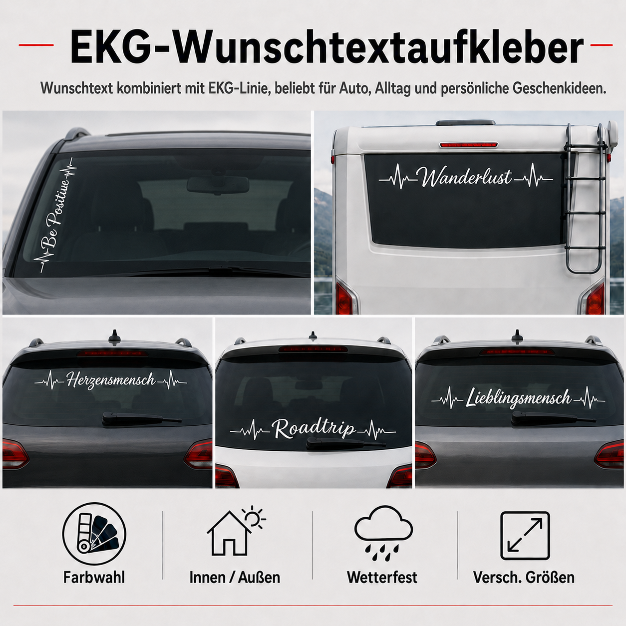 EKG-Wunschtextaufkleber