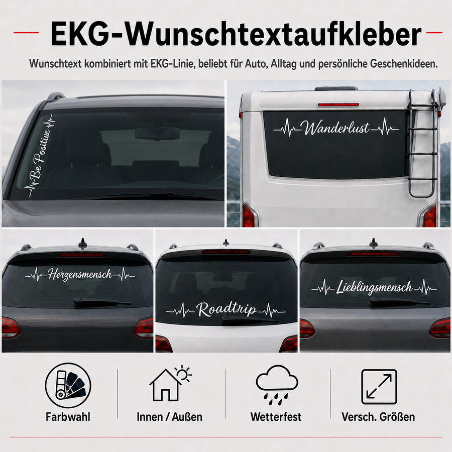 EKG-Wunschtextaufkleber
