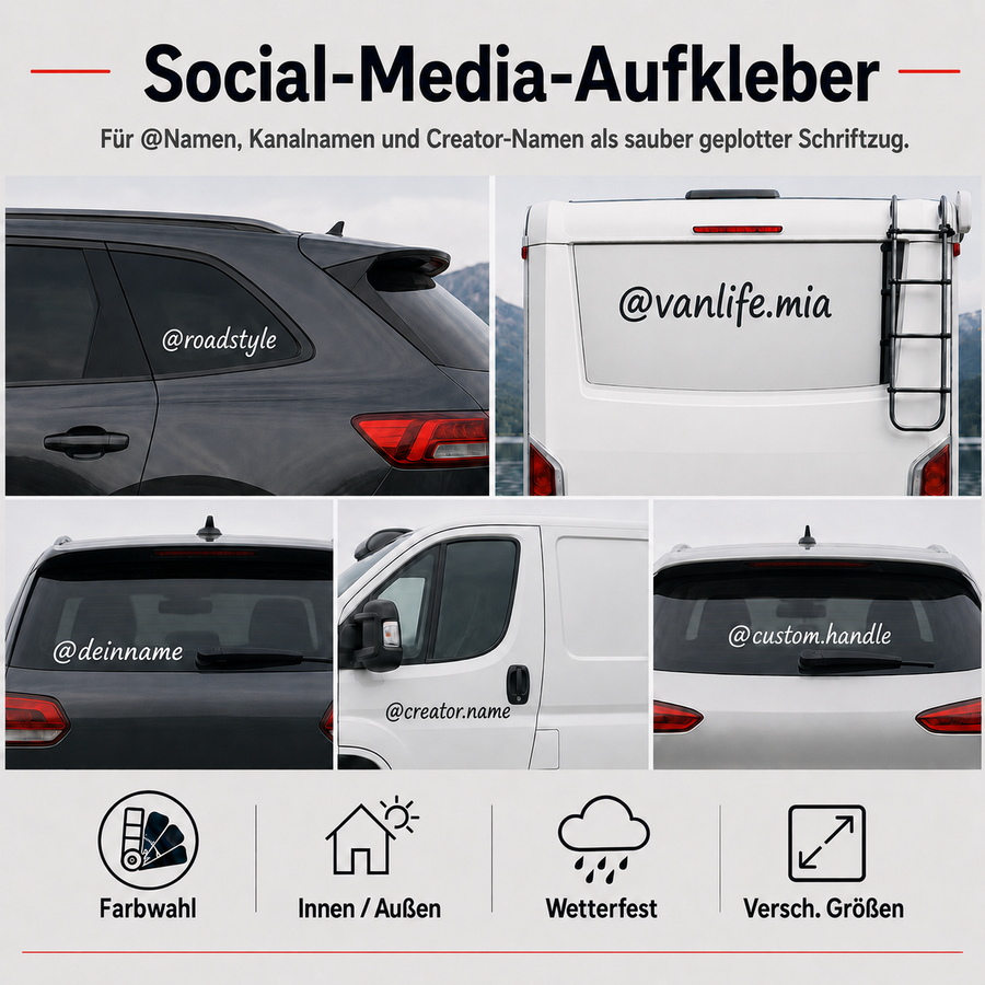 Social-Media-Wunschtextaufkleber