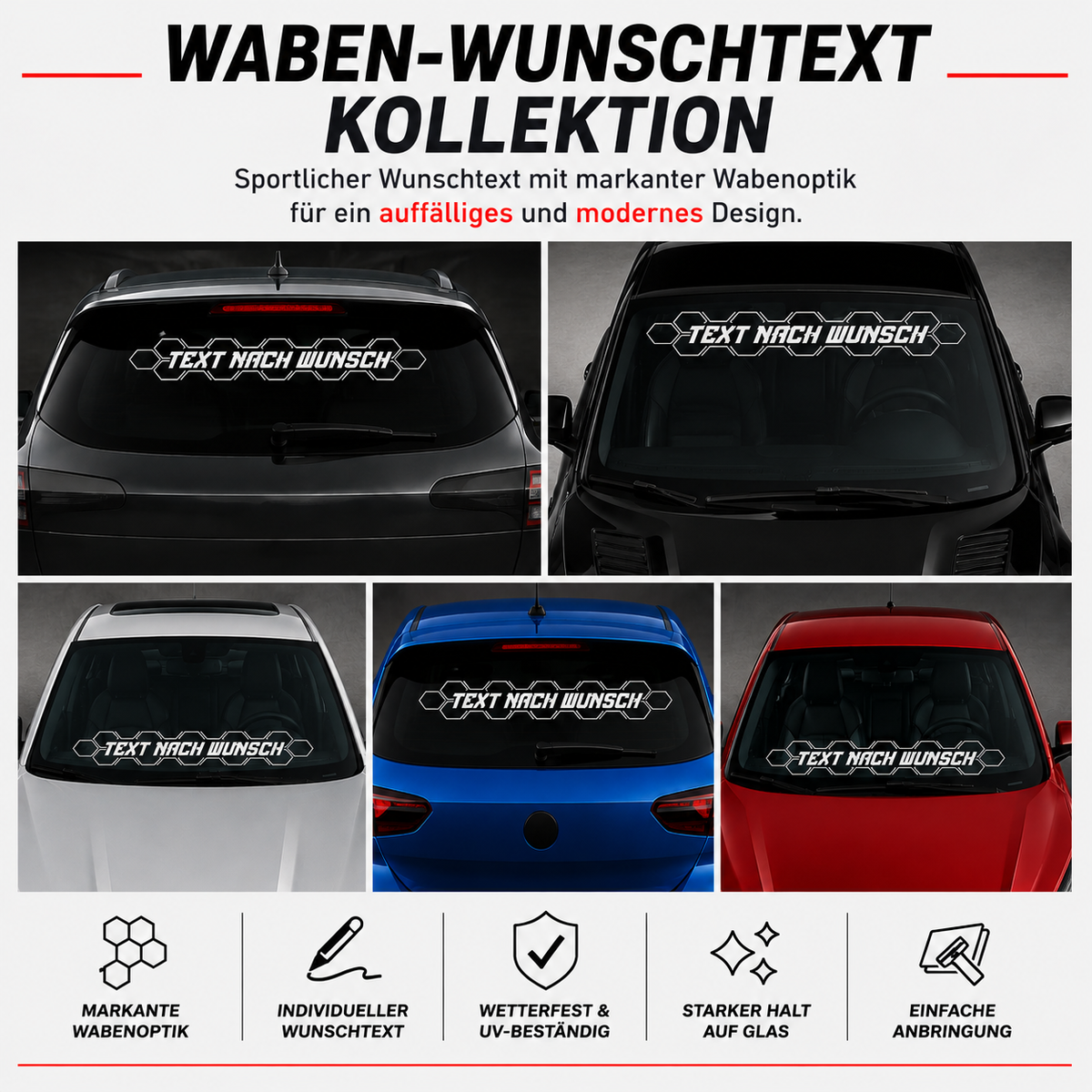 Waben-Wunschtextaufkleber