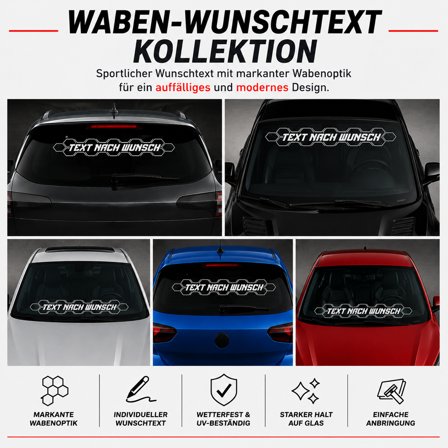 Waben-Wunschtextaufkleber