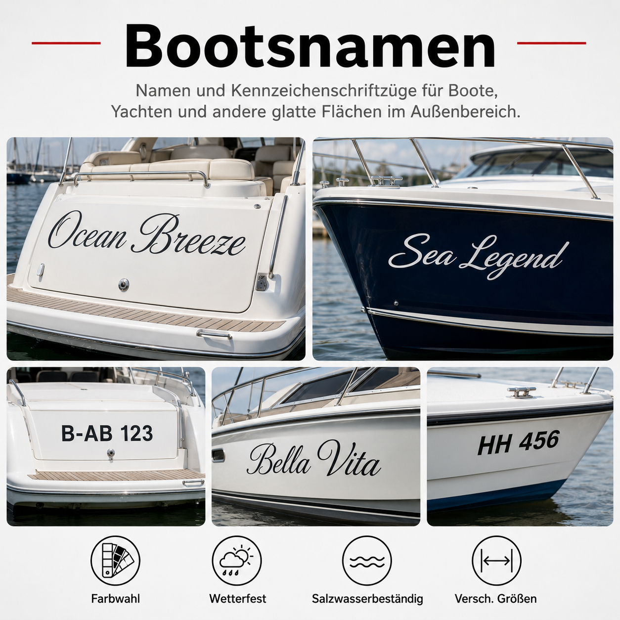 Bootsnamen & Bootskennzeichen-Aufkleber