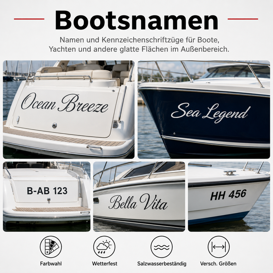 Bootsnamen & Bootskennzeichen-Aufkleber