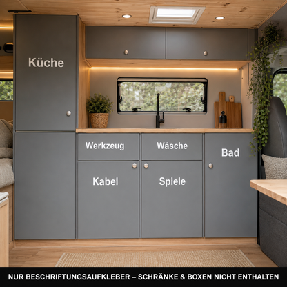 Camper-Ordnungsaufkleber | personalisiertes Beschriftungsset | ab 17,99€