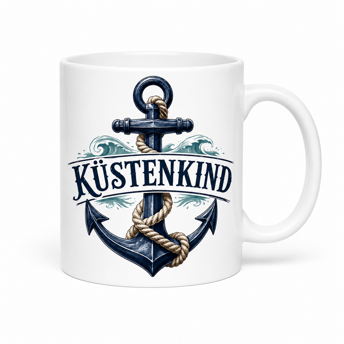Keramiktasse Küstenkind – Anker, ca. 330 ml