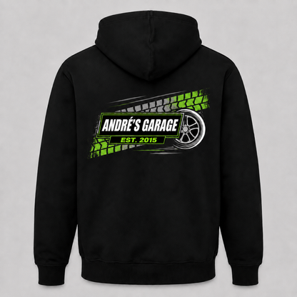 Werkstatt-Hoodie „Racing“ – personalisiert mit Wunschtext | ab 52,90€