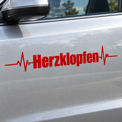 EKG-Aufkleber mit Wunschtext – Herzschlag in 30–120 cm | ab 6,99€