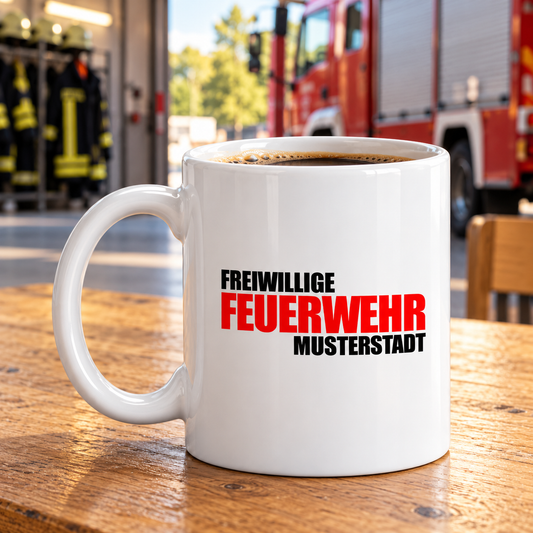 Personalisierte Feuerwehr-Tasse mit Wunschort | ab 12,99€