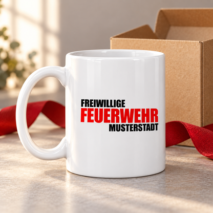 Personalisierte Feuerwehr-Tasse mit Wunschort | ab 12,99€