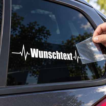 EKG-Aufkleber mit Wunschtext – Herzschlag in 30–120 cm | ab 6,99€