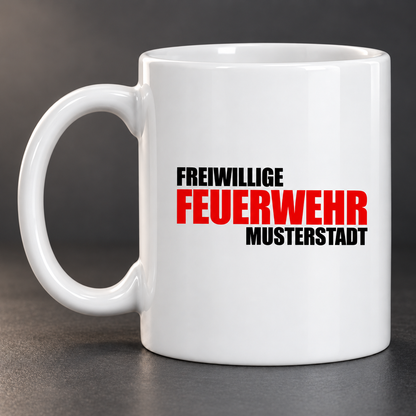 Personalisierte Feuerwehr-Tasse mit Wunschort | ab 12,99€