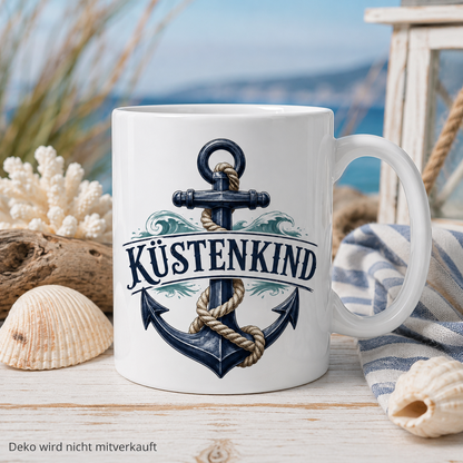 Keramiktasse Küstenkind – Anker, ca. 330 ml