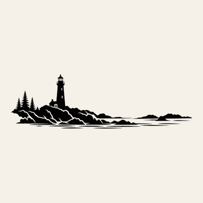 Nordische Küste mit Leuchtturm | Wohnmobilaufkleber 60–200 cm | ab 39,90€