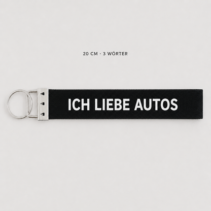 Schlüsselanhänger "WUNSCHTEXT" | verschiedene Farben und Längen | ab 9,99€