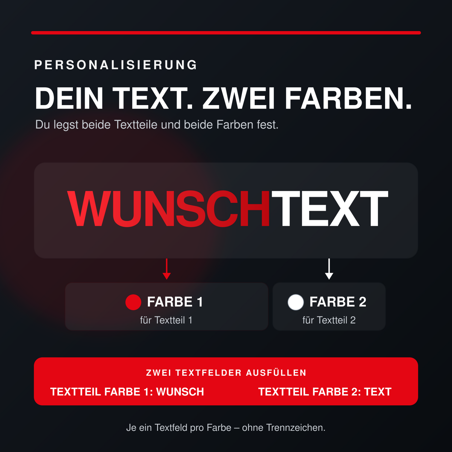 2-farbiger Wunschtext Schriftzug – individueller Folienplott 20–60 cm | ab 12,99€