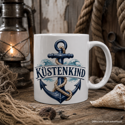 Keramiktasse Küstenkind – Anker, ca. 330 ml