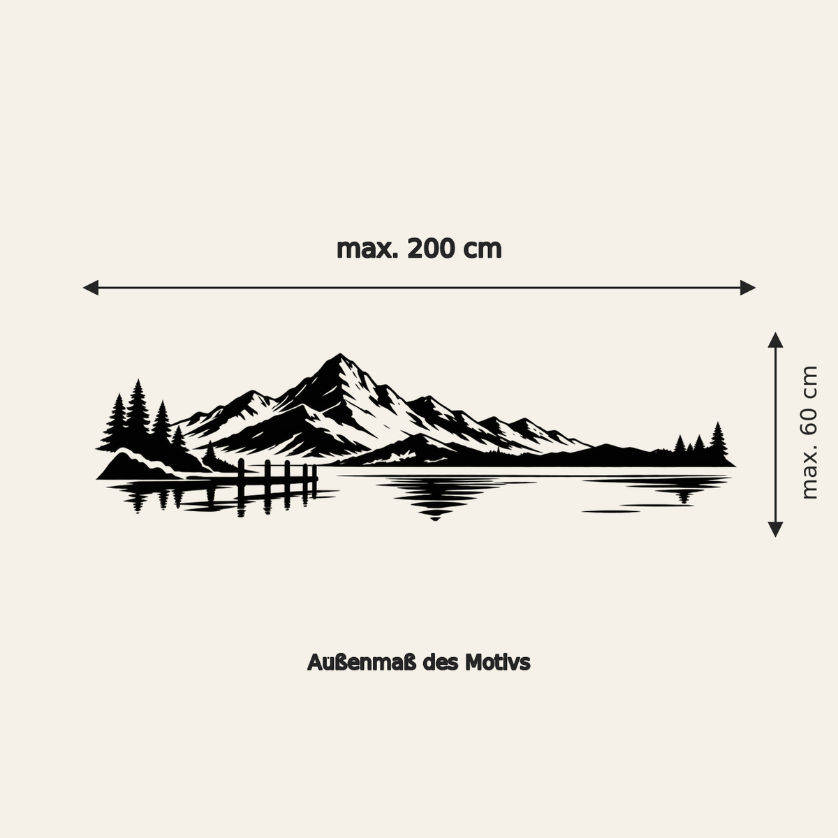Alpensee mit Bergpanorama & Holzsteg | Wohnmobilaufkleber 60–200 cm | ab 39,90€