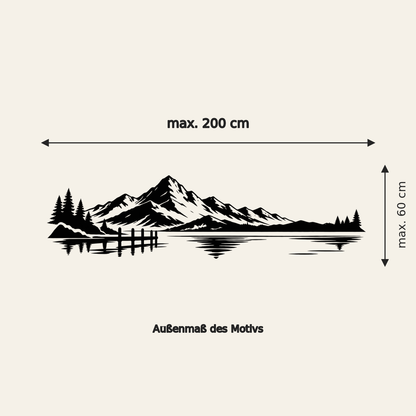 Alpensee mit Bergpanorama & Holzsteg | Wohnmobilaufkleber 60–200 cm | ab 39,90€