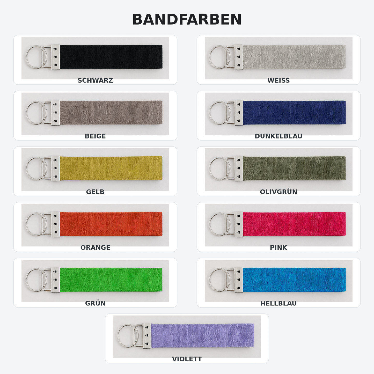 Schlüsselanhänger "WUNSCHTEXT" | verschiedene Farben und Längen | ab 9,99€