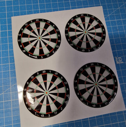 4x 3D-Nabendeckelaufkleber “DARTSCHEIBE" 60mm