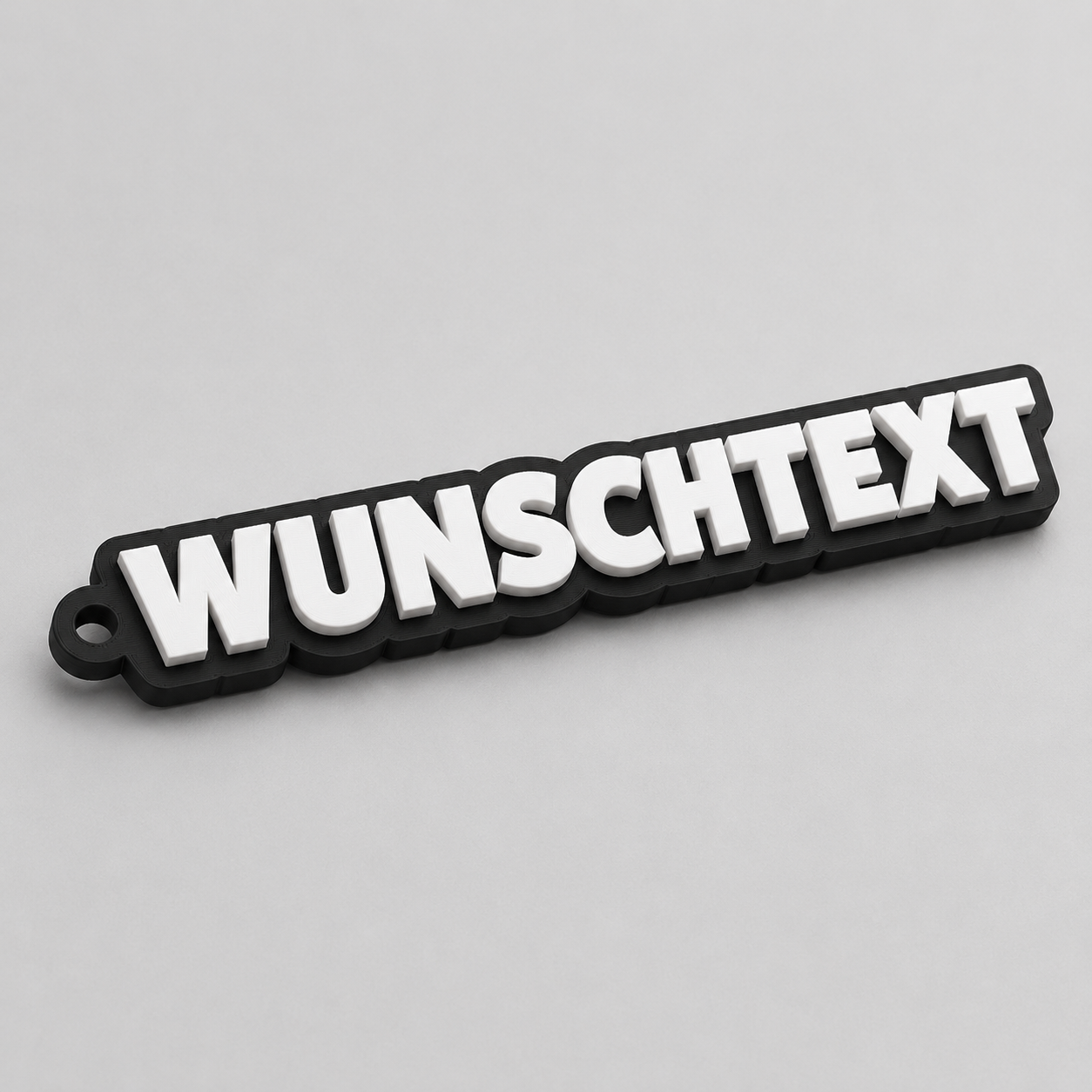 2-farbiger 3D-Schlüsselanhänger mit Wunschtext, personalisierter Anhänger 10 bis 25 cm | ab 12,99€