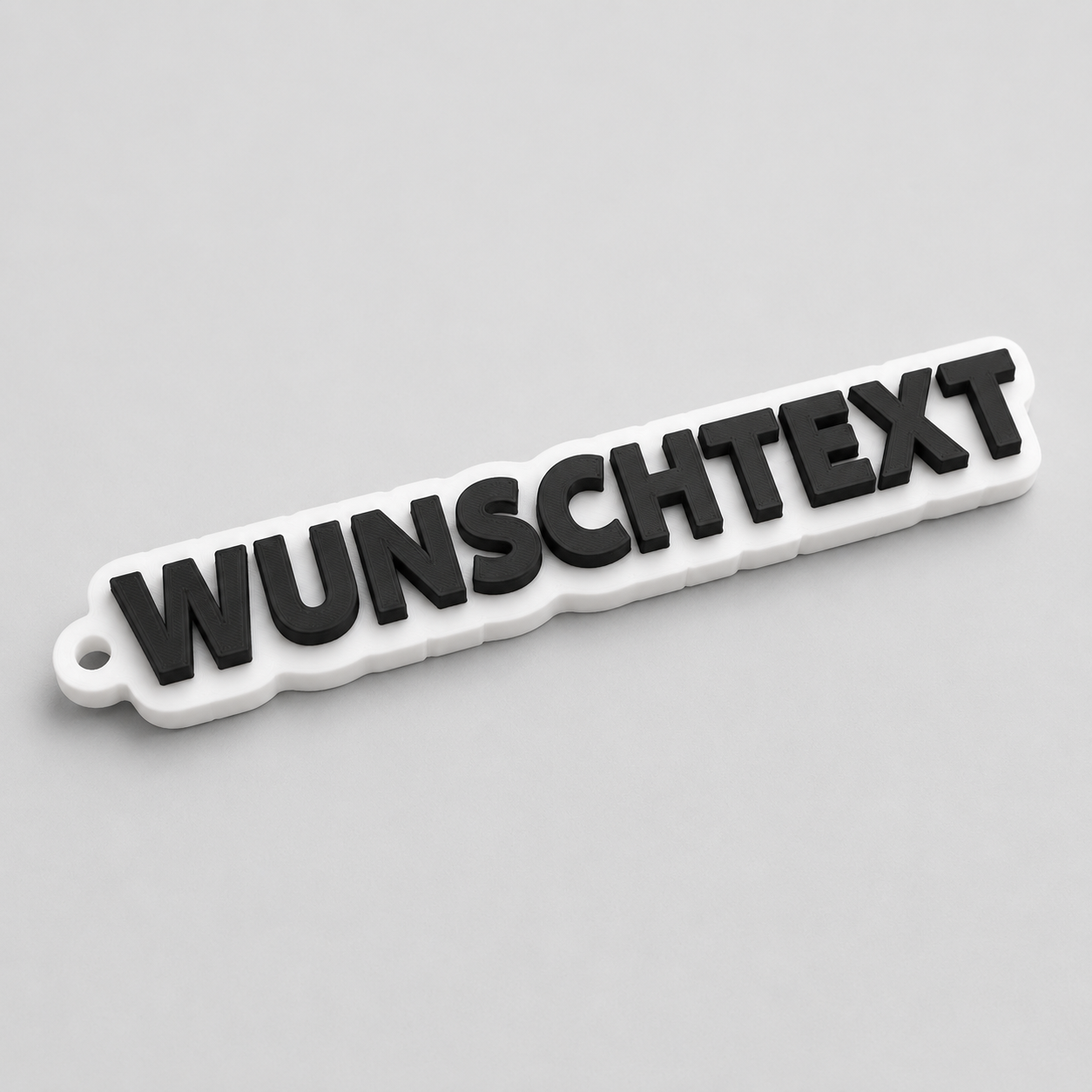 2-farbiger 3D-Schlüsselanhänger mit Wunschtext, personalisierter Anhänger 10 bis 25 cm | ab 12,99€