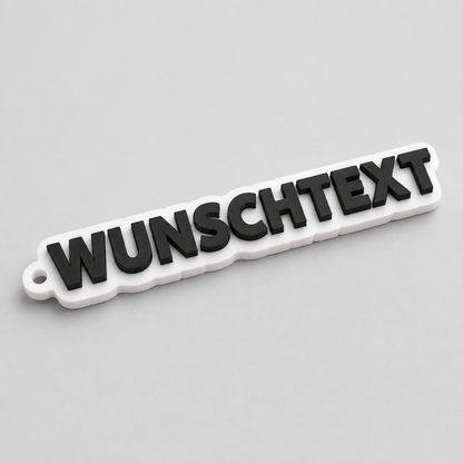 2-farbiger 3D-Schlüsselanhänger mit Wunschtext, personalisierter Anhänger 10 bis 25 cm | ab 12,99€