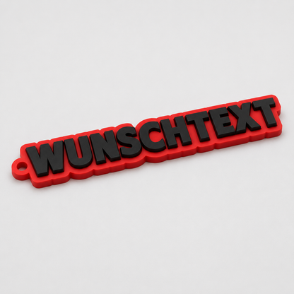 2-farbiger 3D-Schlüsselanhänger mit Wunschtext, personalisierter Anhänger 10 bis 25 cm | ab 12,99€