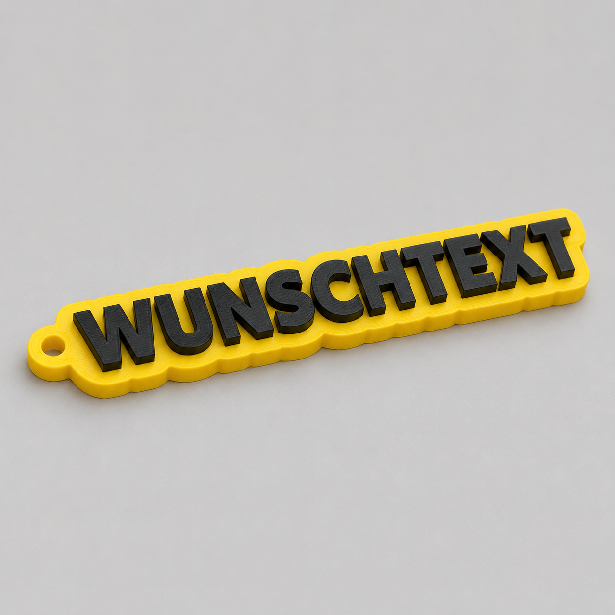 2-farbiger 3D-Schlüsselanhänger mit Wunschtext, personalisierter Anhänger 10 bis 25 cm | ab 12,99€