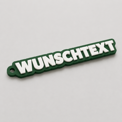 2-farbiger 3D-Schlüsselanhänger mit Wunschtext, personalisierter Anhänger 10 bis 25 cm | ab 12,99€