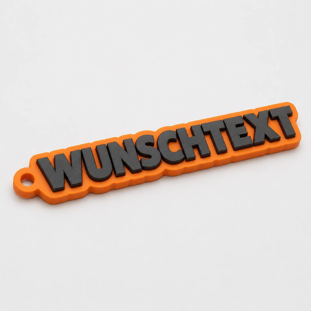 2-farbiger 3D-Schlüsselanhänger mit Wunschtext, personalisierter Anhänger 10 bis 25 cm | ab 12,99€
