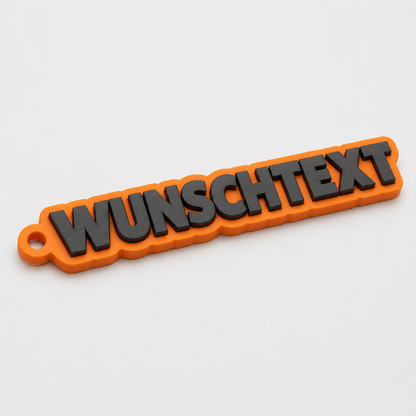 2-farbiger 3D-Schlüsselanhänger mit Wunschtext, personalisierter Anhänger 10 bis 25 cm | ab 12,99€
