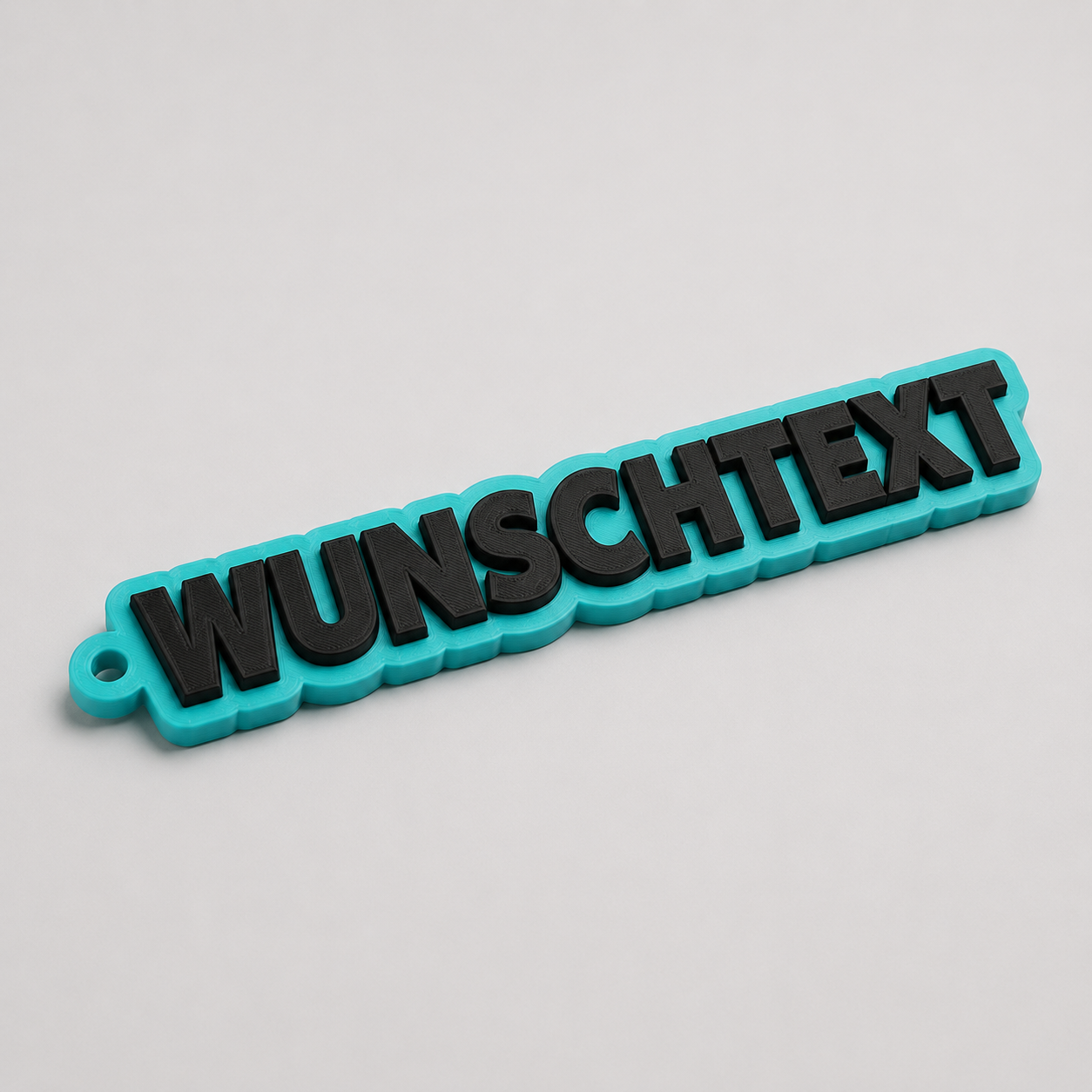 2-farbiger 3D-Schlüsselanhänger mit Wunschtext, personalisierter Anhänger 10 bis 25 cm | ab 12,99€