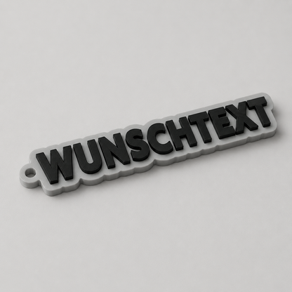 2-farbiger 3D-Schlüsselanhänger mit Wunschtext, personalisierter Anhänger 10 bis 25 cm | ab 12,99€